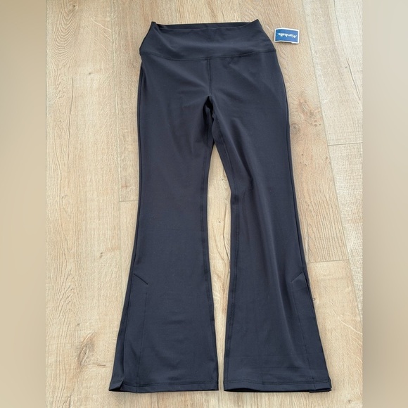 90 Degree By Reflex Pants - NWT 90 Degree by Reflex Black Flare Leggings Open Bottom High Rise Size L